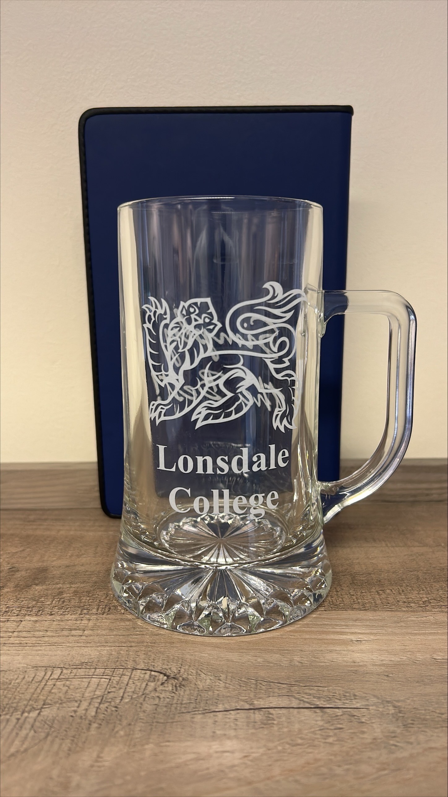 Lonsdale College Glass Tankard